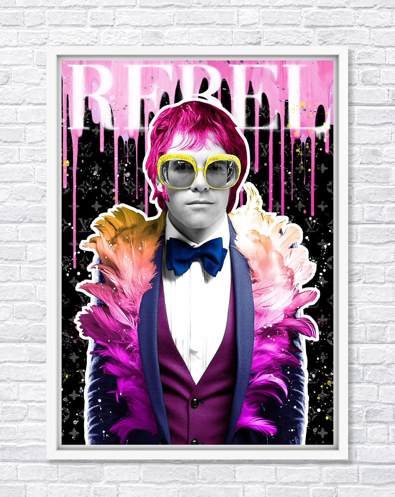 Elton Framed Acrylic by The Postman