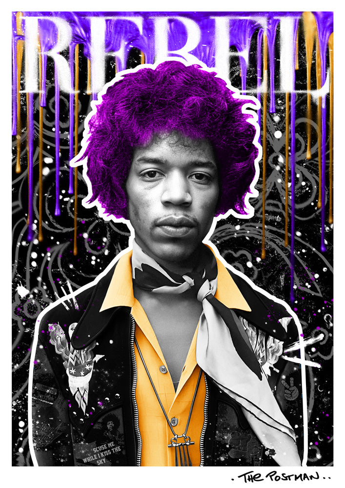 Jimi Hendrix Rebel Print THE POSTMAN
