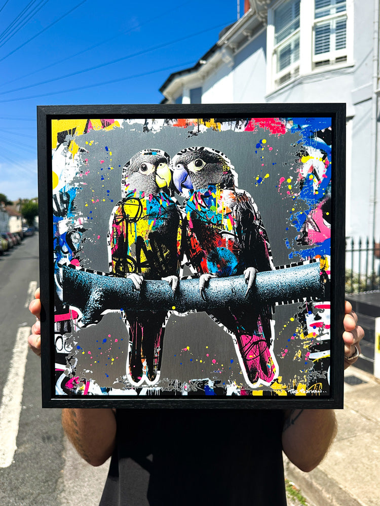 Lovebirds Print on Silver The Postman