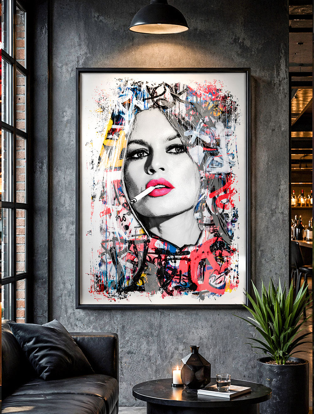 Limited edition Brigitte portrait by THE POSTMAN, contemporary street art style print