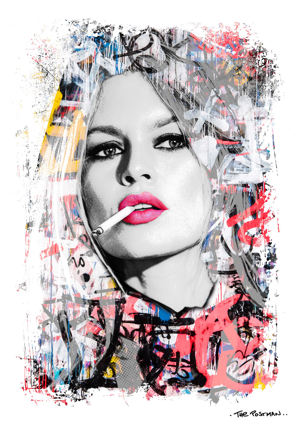 Brigitte portrait print by THE POSTMAN, limited edition giclée artwork