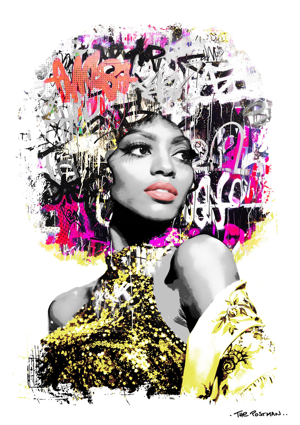 Diana portrait print by THE POSTMAN, limited edition giclée artwork