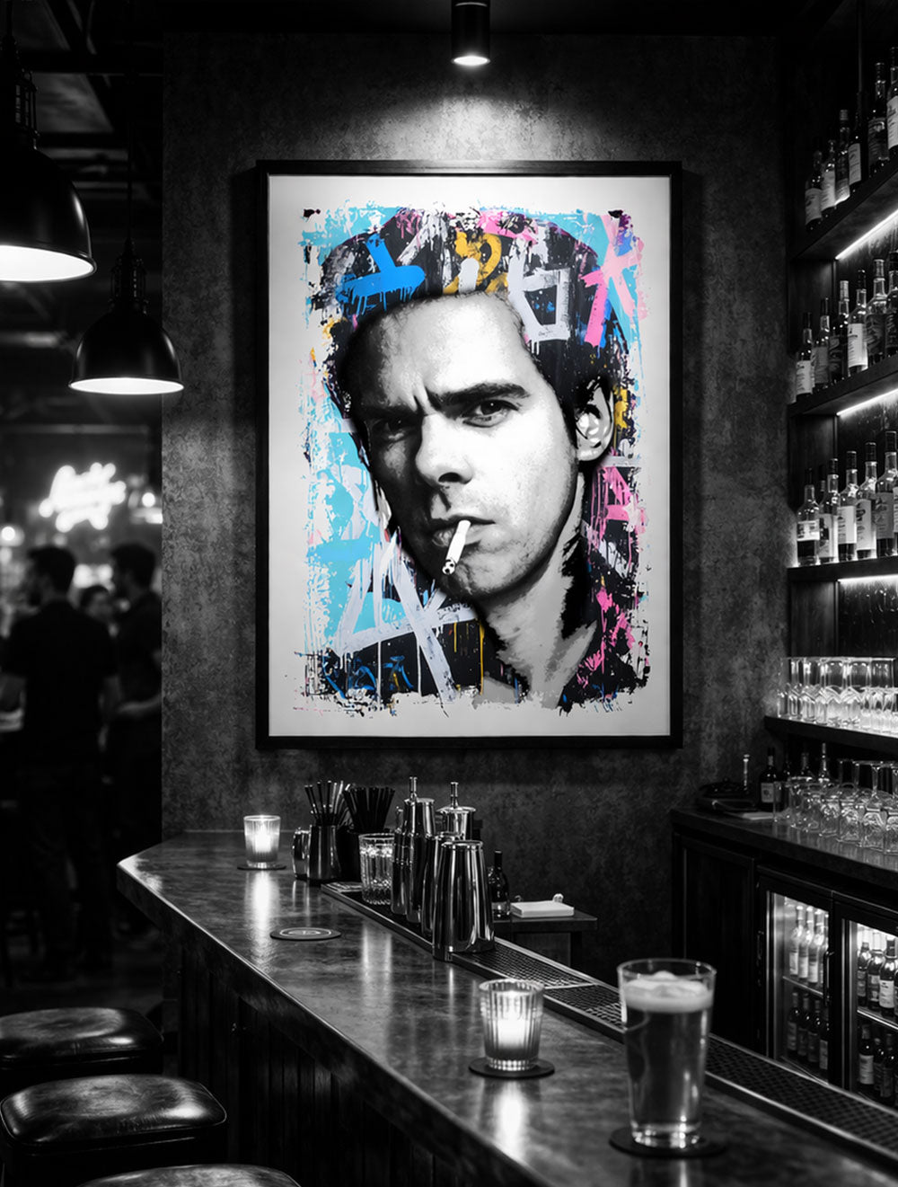 Limited edition Nick portrait by THE POSTMAN, contemporary street art style print