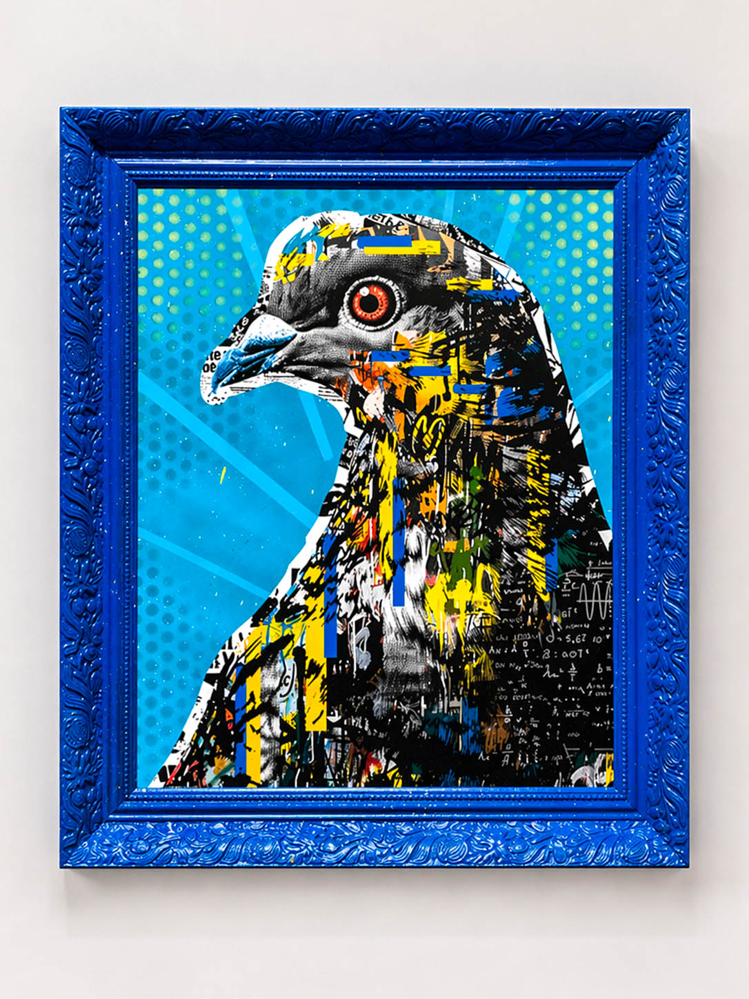 Handmade Framed Pigeon Artwork by The Postman