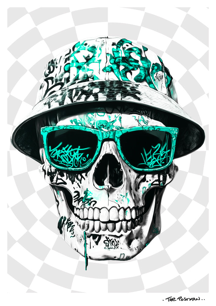 The Postman Art X-Raver Skull
