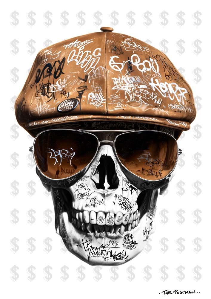 The Postman Art X-Wheeler Dealer Skull